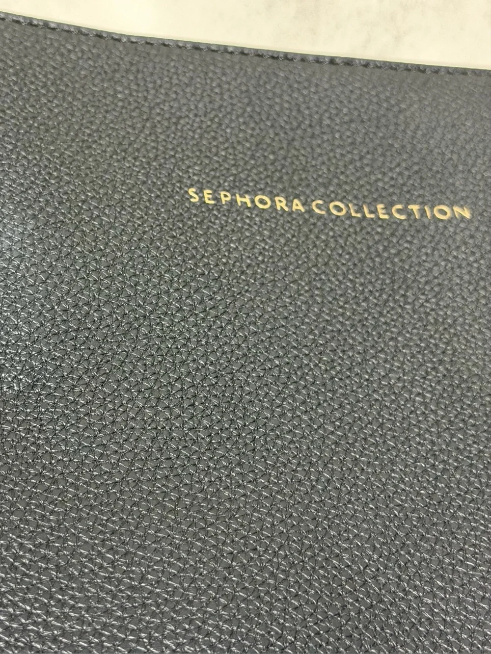 Sephora Collection Black Pebbled Wristlet Cosmetic Bag